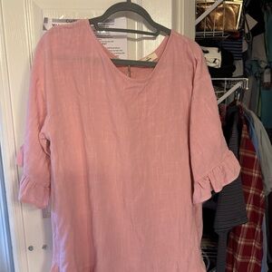 Entro Pink Boxy Blouse with Relaxed Fit